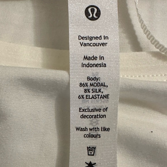 Lululemon Ivory Open Back Long Sleeve Top Shirt Sz 6, 8 - Picture 11 of 11